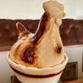 Vintage Rustic Cream Ceramic Hen on Nest Egg Keeper Storage Jar Image 6