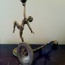 Art deco pair of brass ladies Image 2