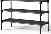 Shoe Rack - Premium Non-Woven Shoe Rack Shelf, Shoe Organizer for Closet, Entryway, Garage &amp; Corridor, Sturdy &amp; Durable Long Stackable Shoe Shelves, 63 x 30 x 39 cm, Black