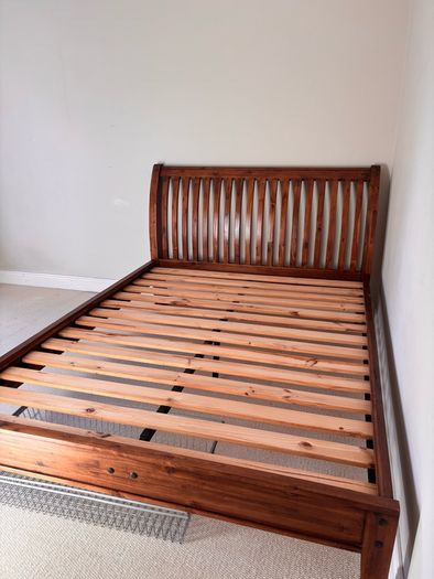 wooden double bed frame