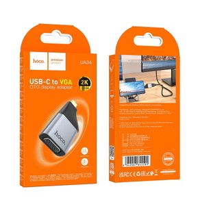 Hoco UA34 Type-C To VGA Adapter Metal Grey