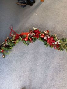 Large fireplace Christmas garland