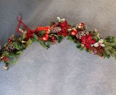 Large fireplace Christmas garland