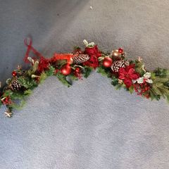 Large fireplace Christmas garland
