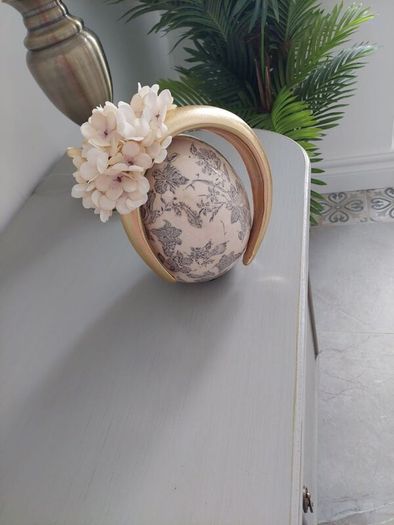 Brand new gold and ivory crown headpiece fascinator headband