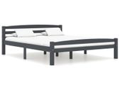 Bed Frame Dark Grey Solid Pinewood 160x200 cm