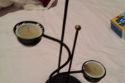 Black wrought iron candle holder