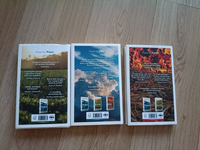 John Boyne Earth Air and Fire 2024 2025 hardbacks with dustcovers in excellent condition with no issues FREE STANDARD POSTAGE INCLUDED