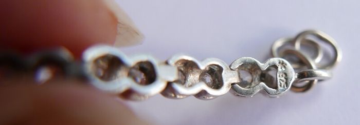 Vintage Sterling Silver 925 Round CZ Tennis Bracelet length 8" - 11,3g