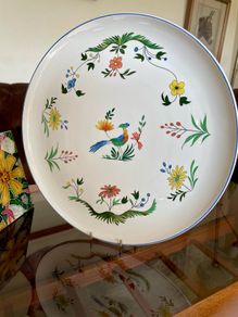 Large Gien France Bird of Paradise Centrepiece