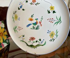 Large Gien France Bird of Paradise Centrepiece