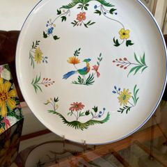 Large Gien France Bird of Paradise Centrepiece