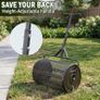 Compost Spreader, 24 in Wide Peat Moss Spreader with Push/Tow Handle, 4 Heights Adjustable, Powder-Coated Steel Garden Peat Moss Roller, Heavy Duty Grass Seed Spreaders for Planting Seeding Image 6