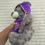 Huggables Teddy Bear Plush Grey Purple hat approx 25 cm. Please see pictures Image 5
