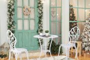 3PCs Garden Table Set Bistro Set Round Table with Umbrella Hole and 2 Chairs for Outdoor Indoor Patio Balcony Aluminium
