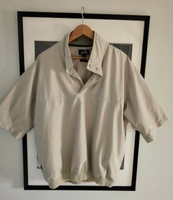 Ashworth Jacket Men Large 1/4 Zip Short Sleeve Windbreaker Golf Weather Systems
