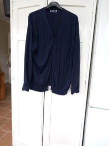 Charles Tyrwhitt XXXL Navy Cardigan Merino Extra Fine Wool