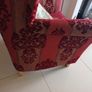 Wing Back Arm Chair- 2 Tone Wine. Image 5