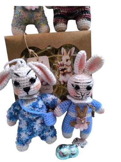 Handmade Easter Bunny in Gift Box,Cute Personalised Bunny, Perfect Gift