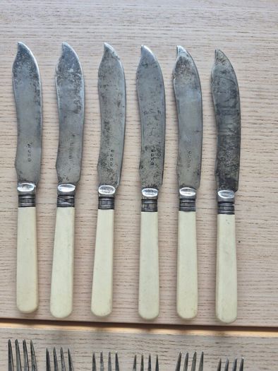 Vintage set of 6 Firth Staybrite Fish Cutlery Set