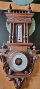 Large wooden, richly carved French barometer