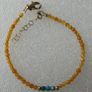 925 Sterling Silver Beaded Bracelet with Orange and Blue Stones Image 4