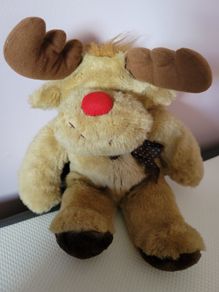 Large Reindeer Soft Toy Teddy Bear Plush Excellent Condition