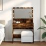 Dressing Table with LED Smoked Oak 80x41x134.5 cm Image 3