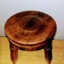 Three legged  hardwood stool Image 4