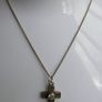 Vintage Tru-Sapphire Sterling Silver Cross Pendant and chain L-20"  5,35g Image 2