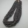 Vintage African Style White Stripe 10mm - 10.9mm Glass Beads necklace Strand Image 4