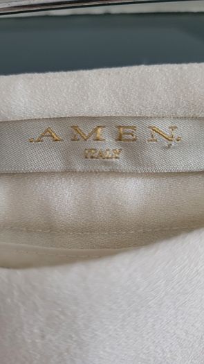 AMEN Italy beige crepe trousers Sz 44 (Fit 10-12 UK) Rrp 395 (New)