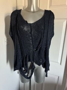 Lily White by Acconda unusual navy vest UK18 EU46 Postage included