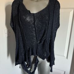 Lily White by Acconda unusual navy vest UK18 EU46 Postage included