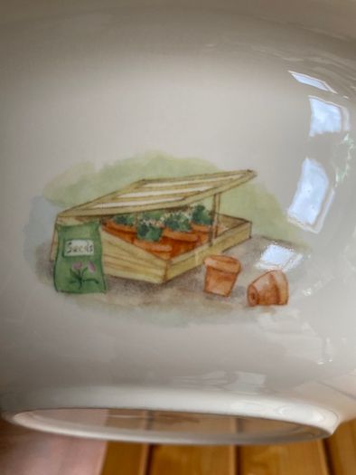Beautiful Rare Vintage Aynsley Fine Bone China Edwardian kitchen garden - Jug and Wash Bowl