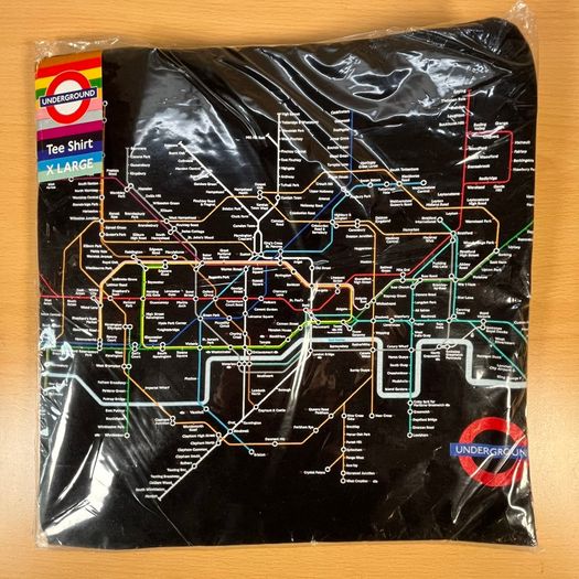 Vintage London Underground Shirt UK Tube Subway Map Tee Size XL BNWT