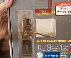 2 sets of brass door handles