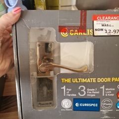 2 sets of brass door handles