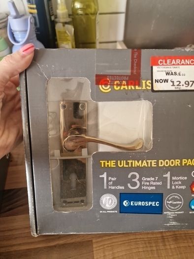 2 sets of brass door handles