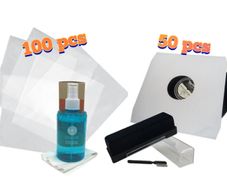 30% OFF! Budget Pack! 100 x Premium Plastic Record Covers(450Gauge) + 50 x Paper Inner Sleeves + Vinyl Record Cleaner Spray With Cloth (200ml) + Anti-static Velvet Cleaning Pad (+ Stylus Brush)