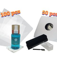 30% OFF! Budget Pack! 100 x Premium Plastic Record Covers(450Gauge) + 50 x Paper Inner Sleeves + Vinyl Record Cleaner Spray With Cloth (200ml) + Anti-static Velvet Cleaning Pad (+ Stylus Brush)