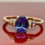 Gold Ring with Tanzanite and Diamonds Image 2