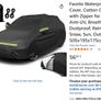 Jeep Waterproof Car Cover, Cotton Car Cover with Zipper for SUV, Anti-UV, Breathable, Dustproof, Rain, Scratch, Snow, Sun, Outdoor, 505x195x175cm, Black Image 5