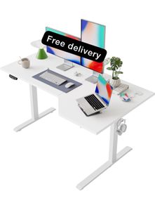 L-Shaped Electric Standing Desk, 140cm Height Adjustable Sit-Stand Desk for Home Office