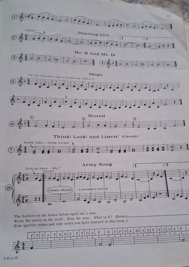 Cornet music book