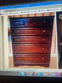 chest of drawers and dressing table and stool