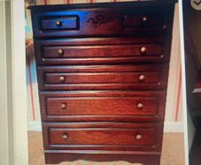 chest of drawers and dressing table and stool