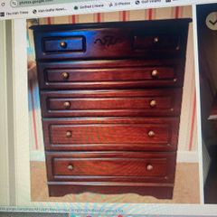 chest of drawers and dressing table and stool