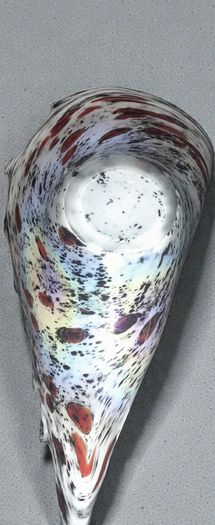Massive speckled glass shell centerpiece