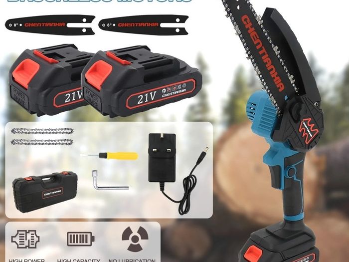 8 inch Cordless Mini Chainsaw 8inch with 2 Batteries NEW